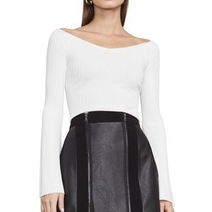 BCBG ribbed white tee. Fits like small